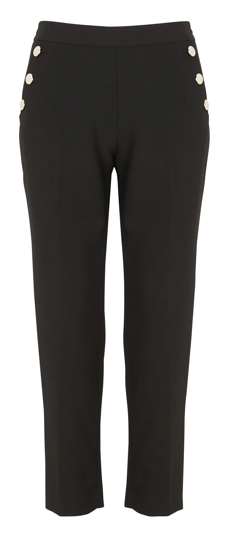 CAROLL OCTAVIAN  PANTALóN TOBILLERO RECTO DE TALLE ALTO EN NEGRO