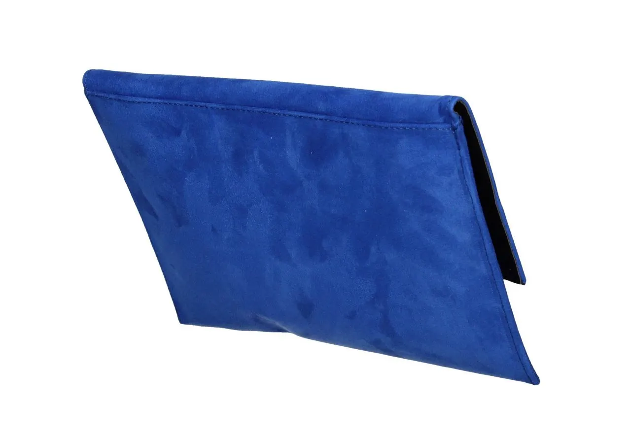 Cartera Antelina Azulona Con Tapa