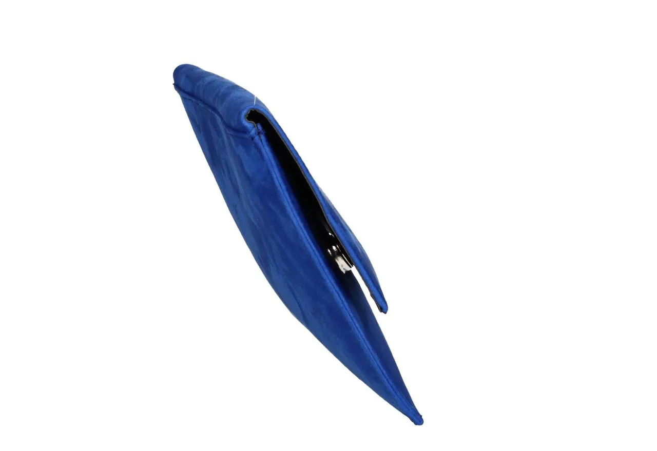 Cartera Antelina Azulona Con Tapa