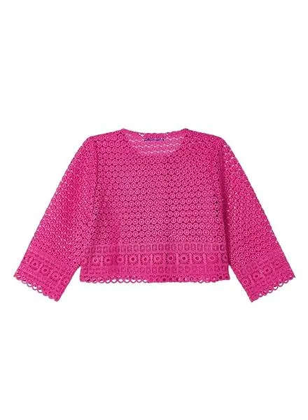 Chaqueta Mayoral Guipur Fucsia Para Niña