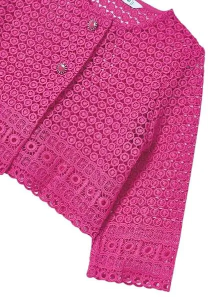 Chaqueta Mayoral Guipur Fucsia Para Niña