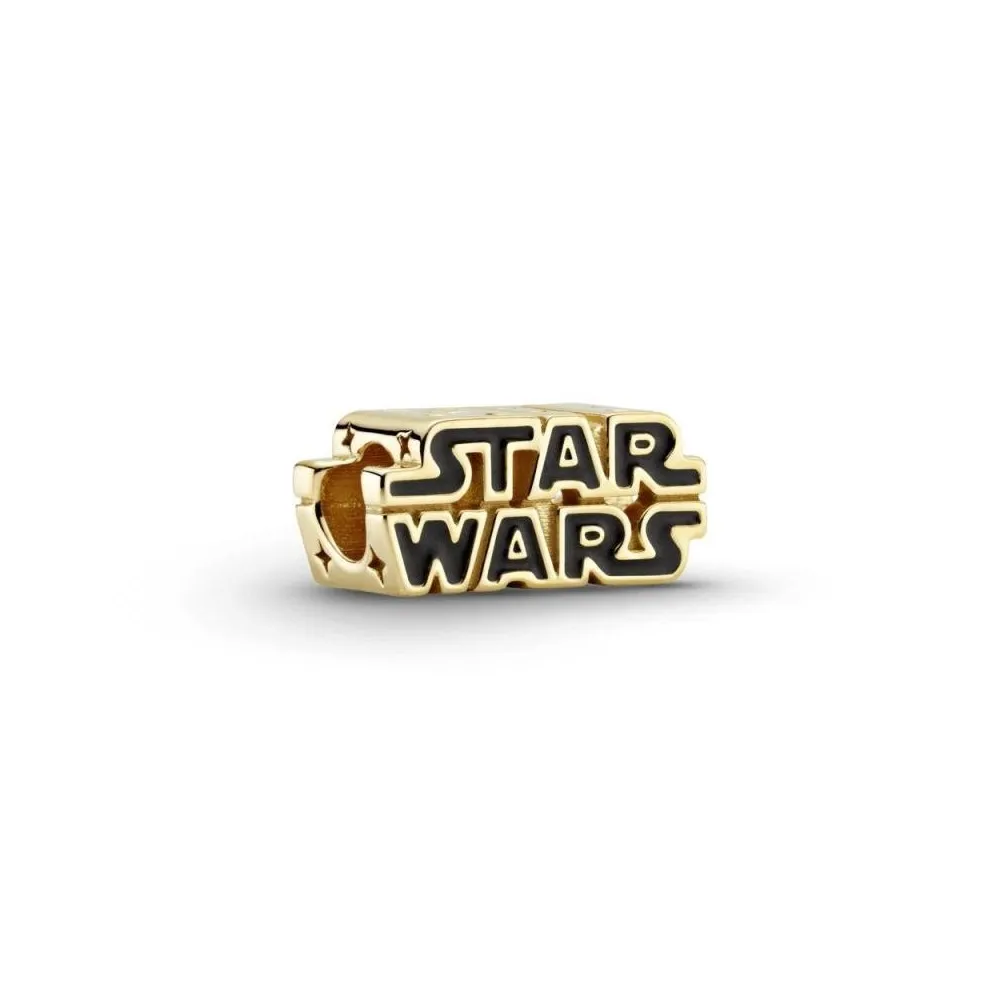 Charm Pandora Shine con Logo de Star Wars con esmalte negro