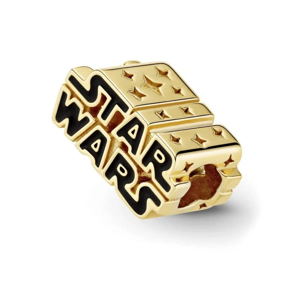 Charm Pandora Shine con Logo de Star Wars con esmalte negro