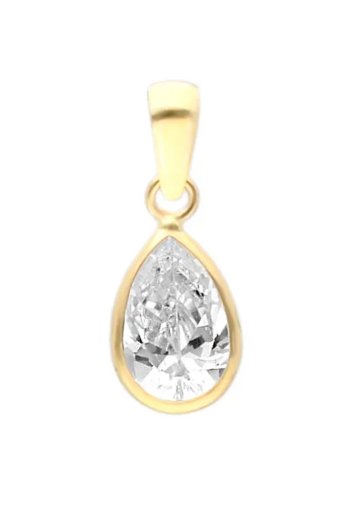 Colgante oro 18k y circonita talla pera 002_8938CG