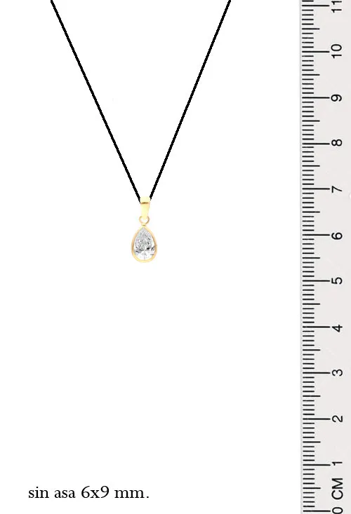 Colgante oro 18k y circonita talla pera 002_8938CG