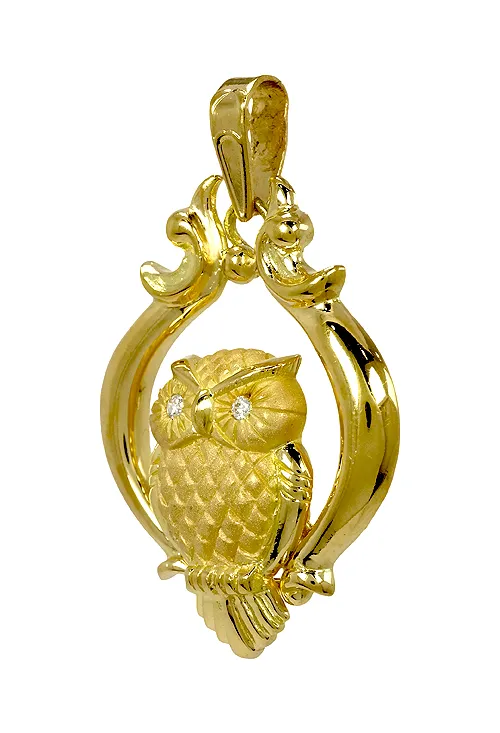 COLGANTE ORO AMARILLO 18 K BúHO 001_0440121