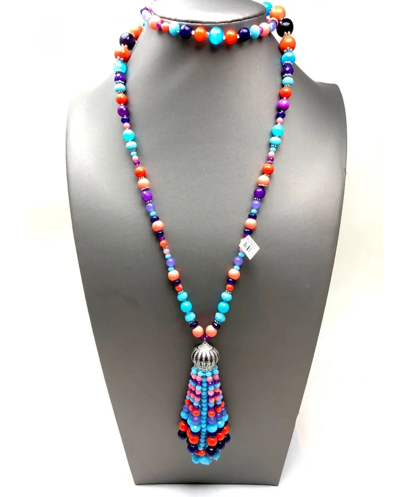 COLLARES LARGOS MUJER PIEDRAS Y CRISTAL PRECIOSO COLORIDO