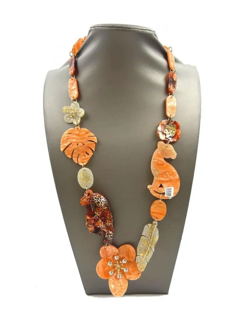 COLLARES NARANJAS VISTOSO COLORIDO PARA ANIMAR SU LOOK