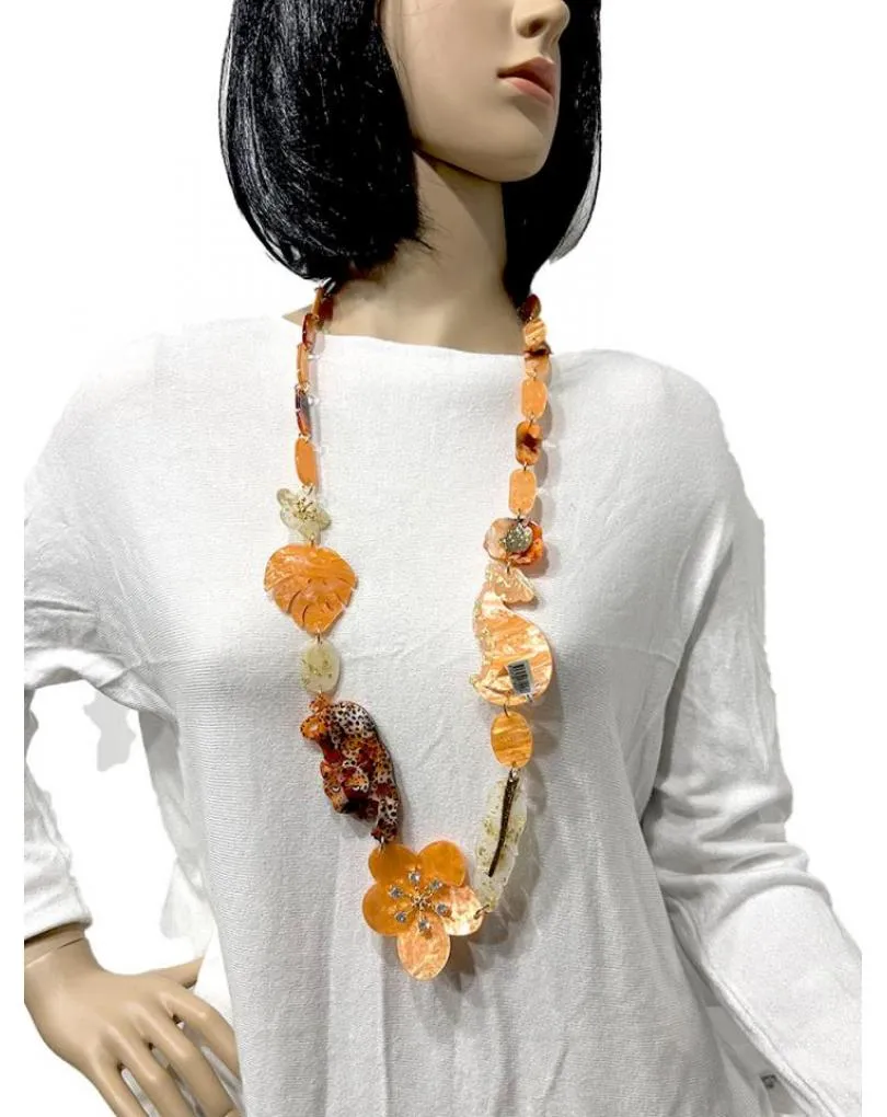 COLLARES NARANJAS VISTOSO COLORIDO PARA ANIMAR SU LOOK