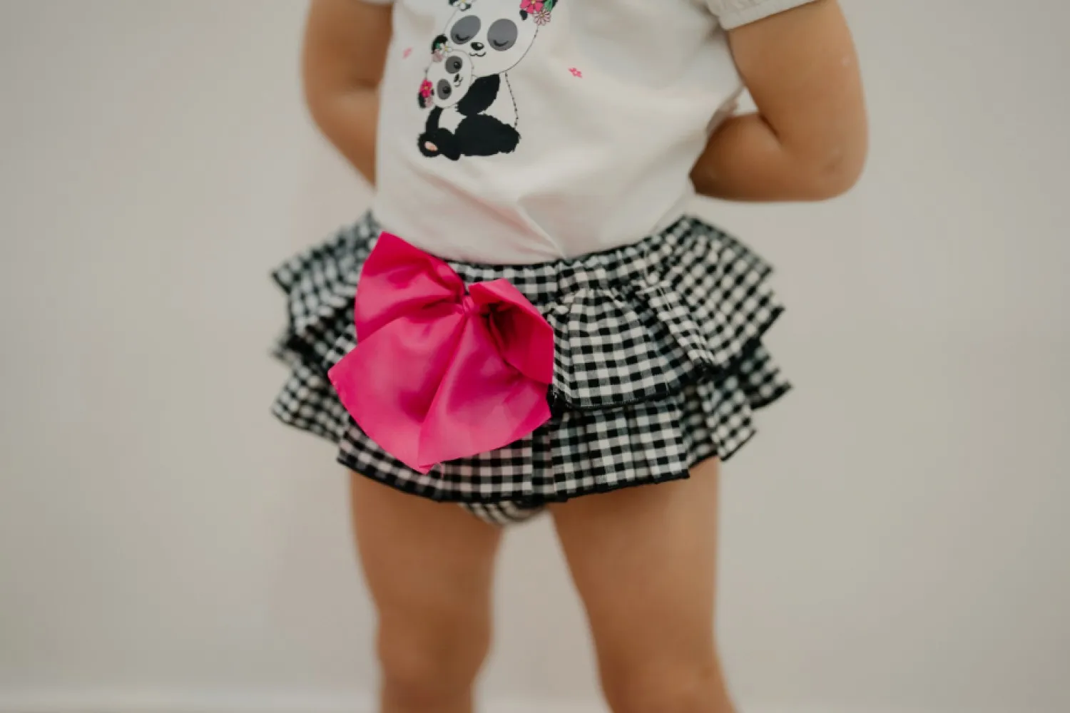 Conjunto camiseta y braguita para niña Colección panda de Pio pio