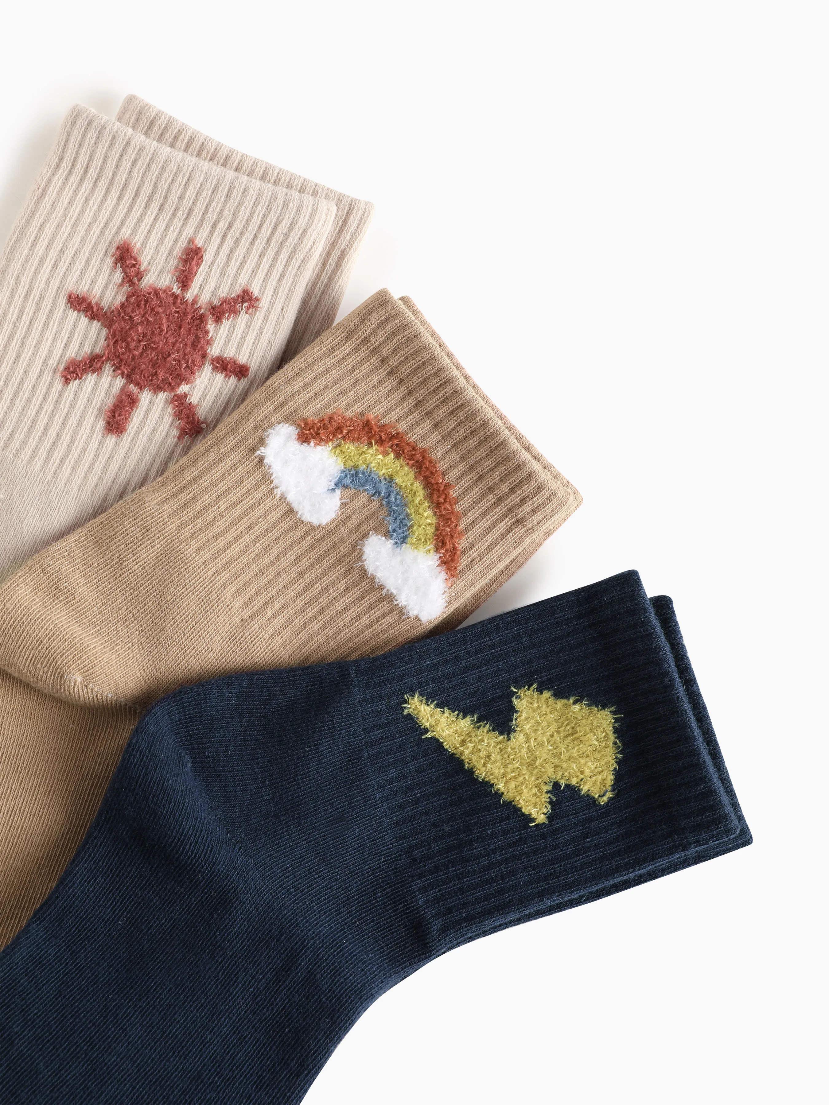 Conjunto de 3 pares de calcetines con patrón meteorológico