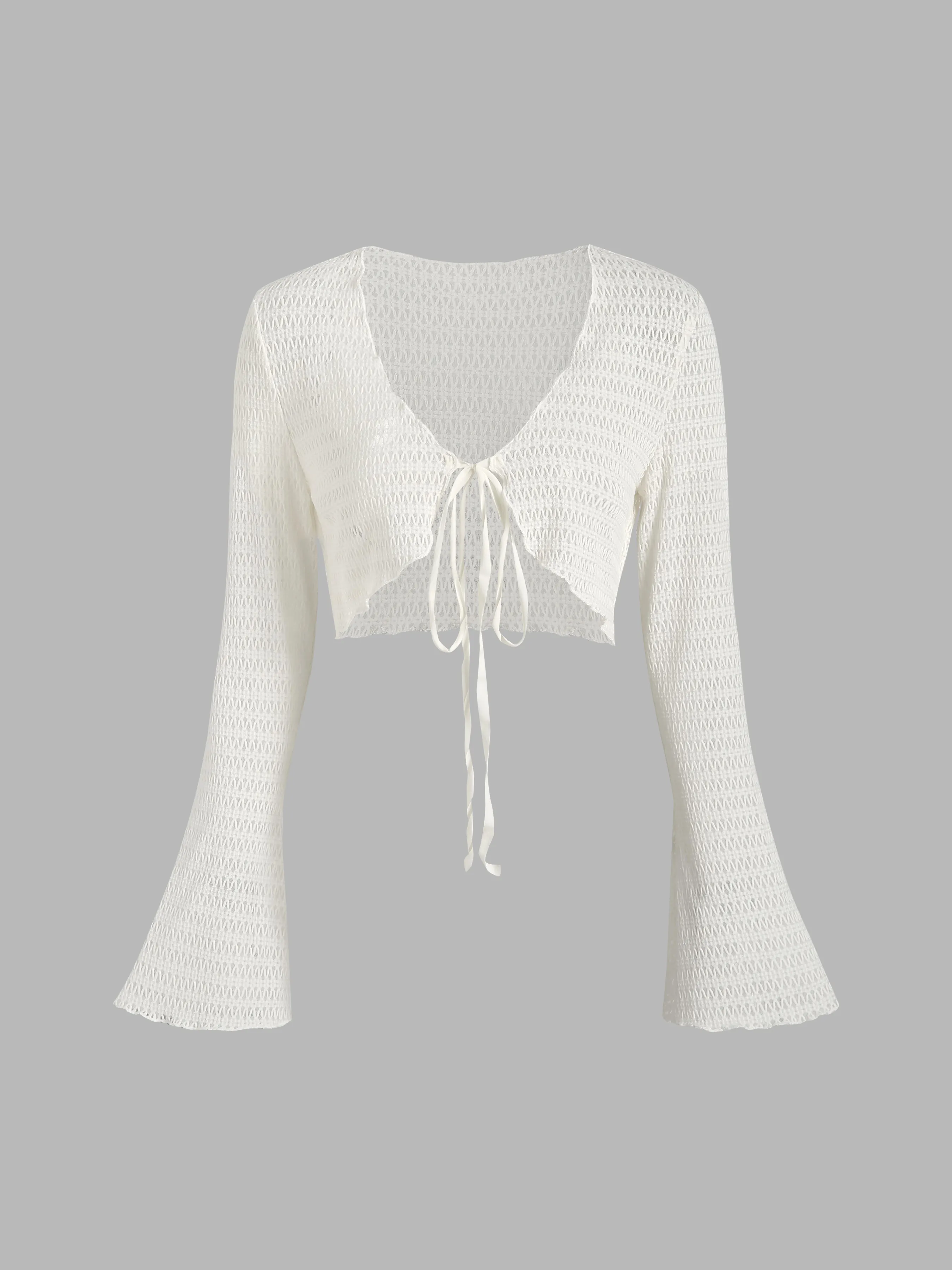 Cárdigan Corto de Textura Uniforme