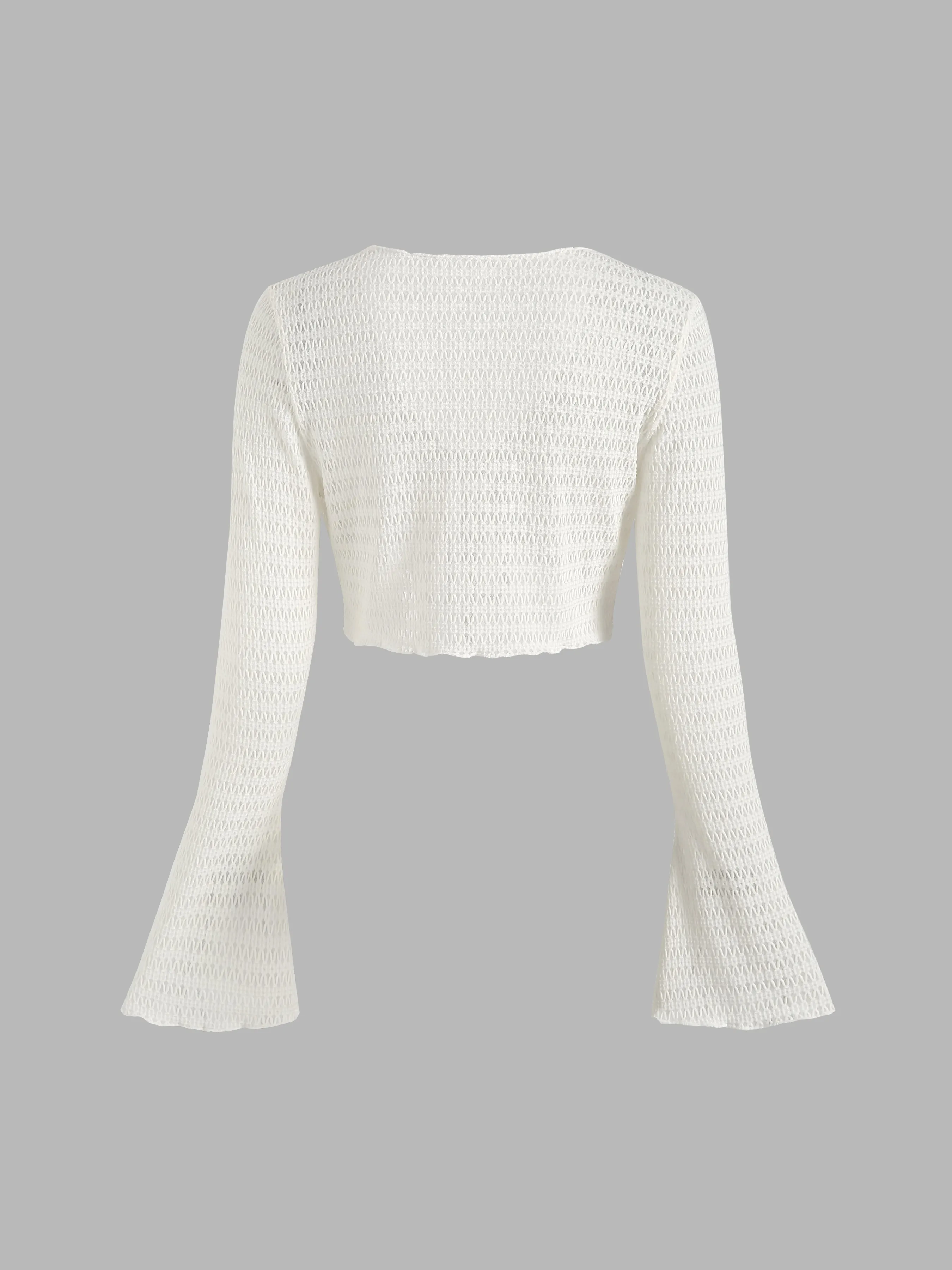 Cárdigan Corto de Textura Uniforme