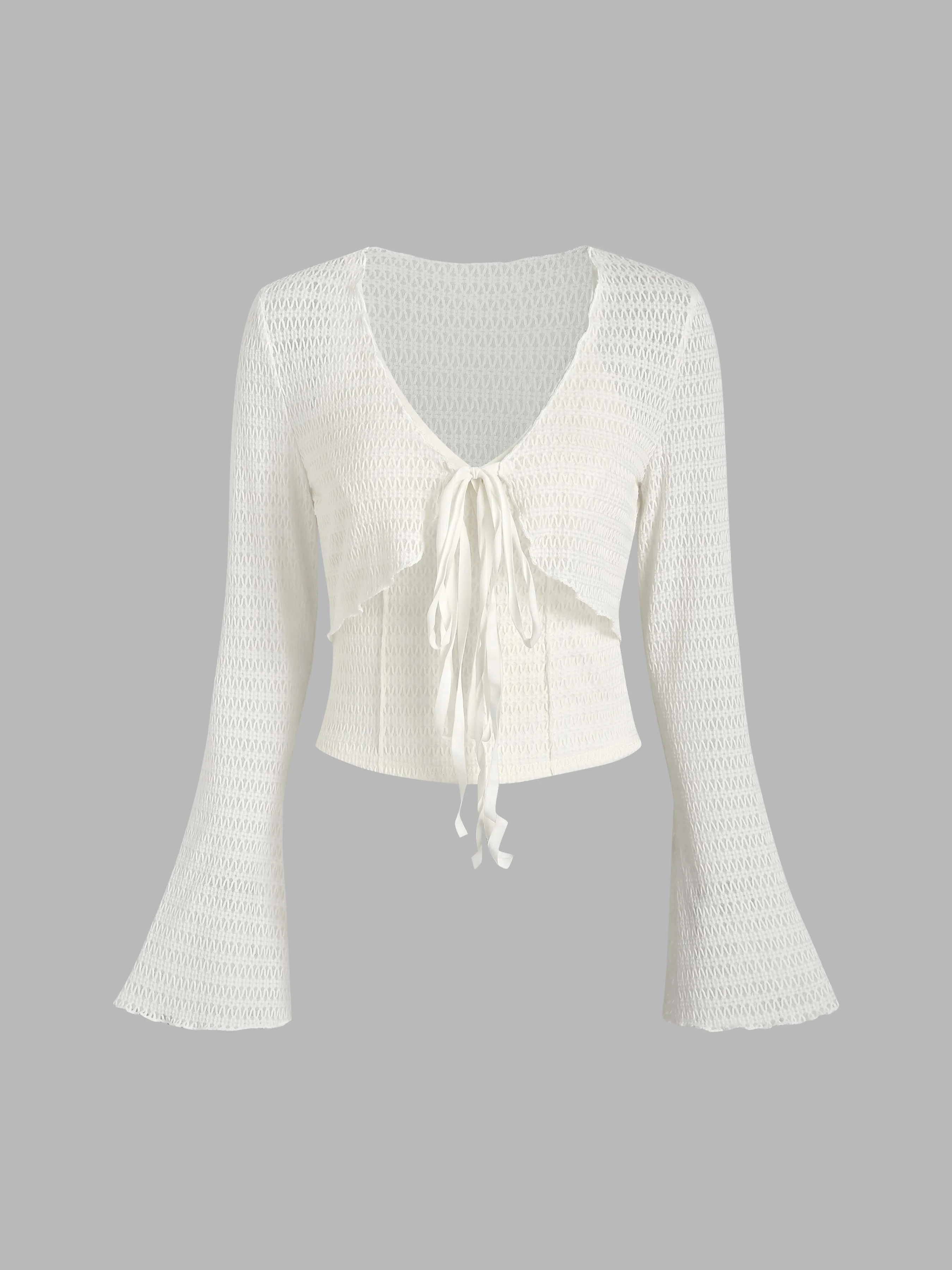 Cárdigan Corto de Textura Uniforme