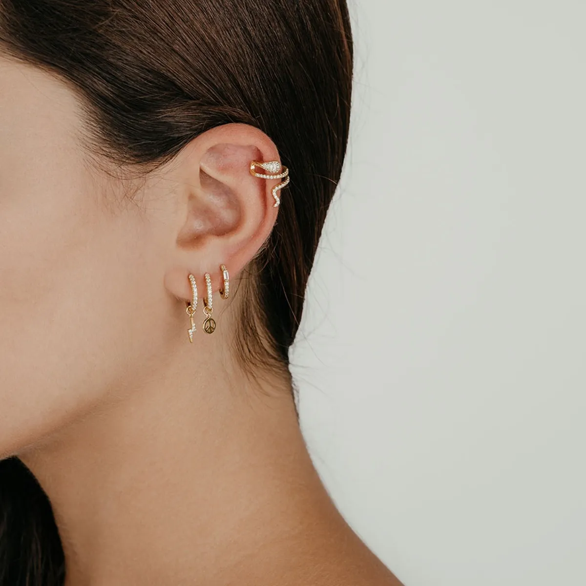 Ear Cuff  Serpiente con Circonítas
