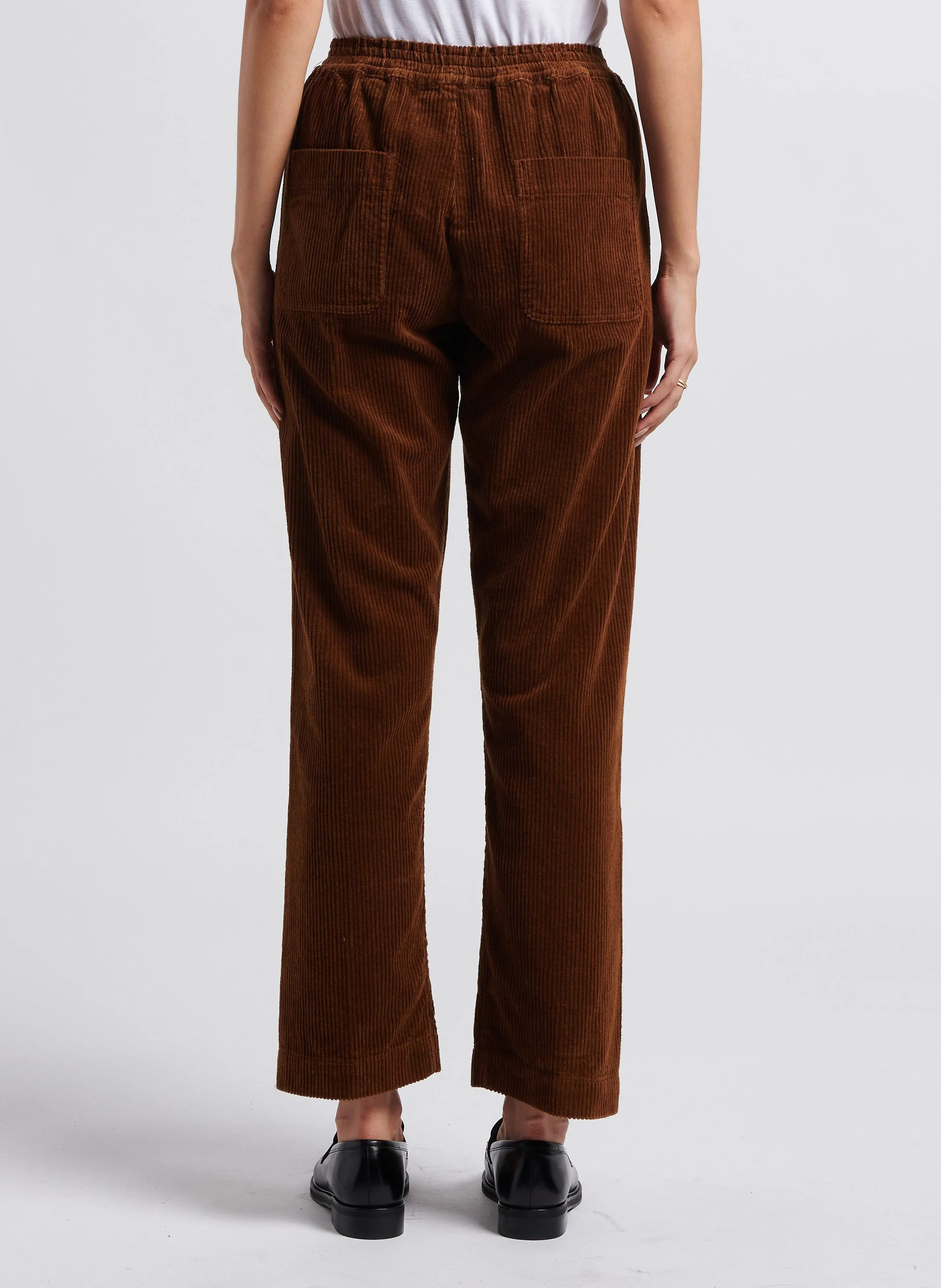 ELUGO  PANTALóN RECTO DE TERCIOPELO DE ALGODóN EN MARRON