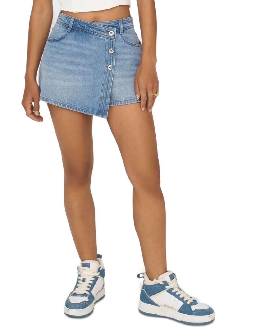 FALDAPANTALóN CORTO ONLY LESLY DENIM AZUL CLARO PARA MUJER