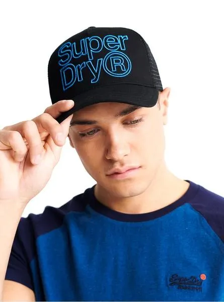 gorra superdry lineman negro para hombre