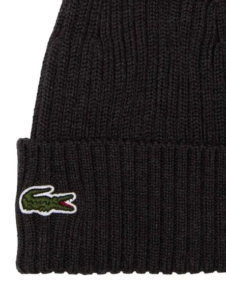 Gorro Lacoste Bonnet Punto Negro para Mujer Hombre