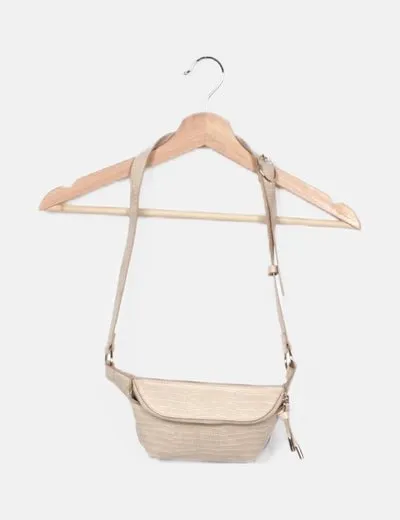 H&M Riñonera beige textura