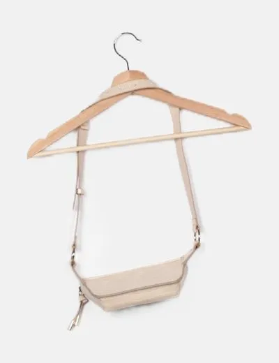 H&M Riñonera beige textura