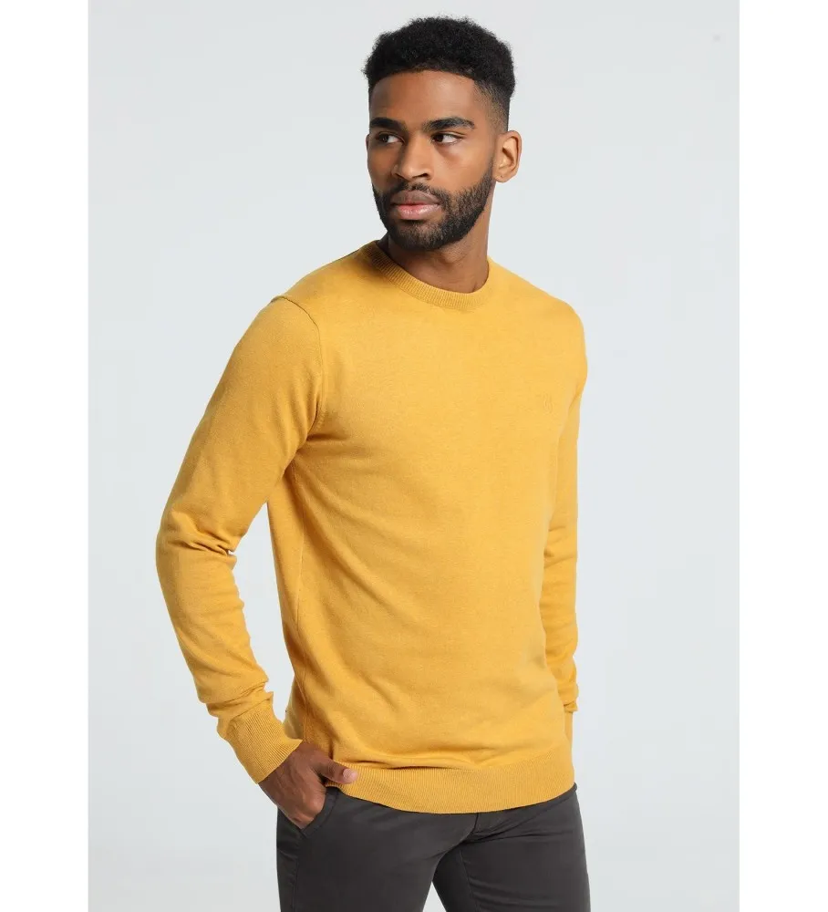 Jersey con cuello caja mostaza