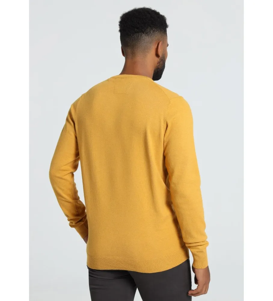 Jersey con cuello caja mostaza