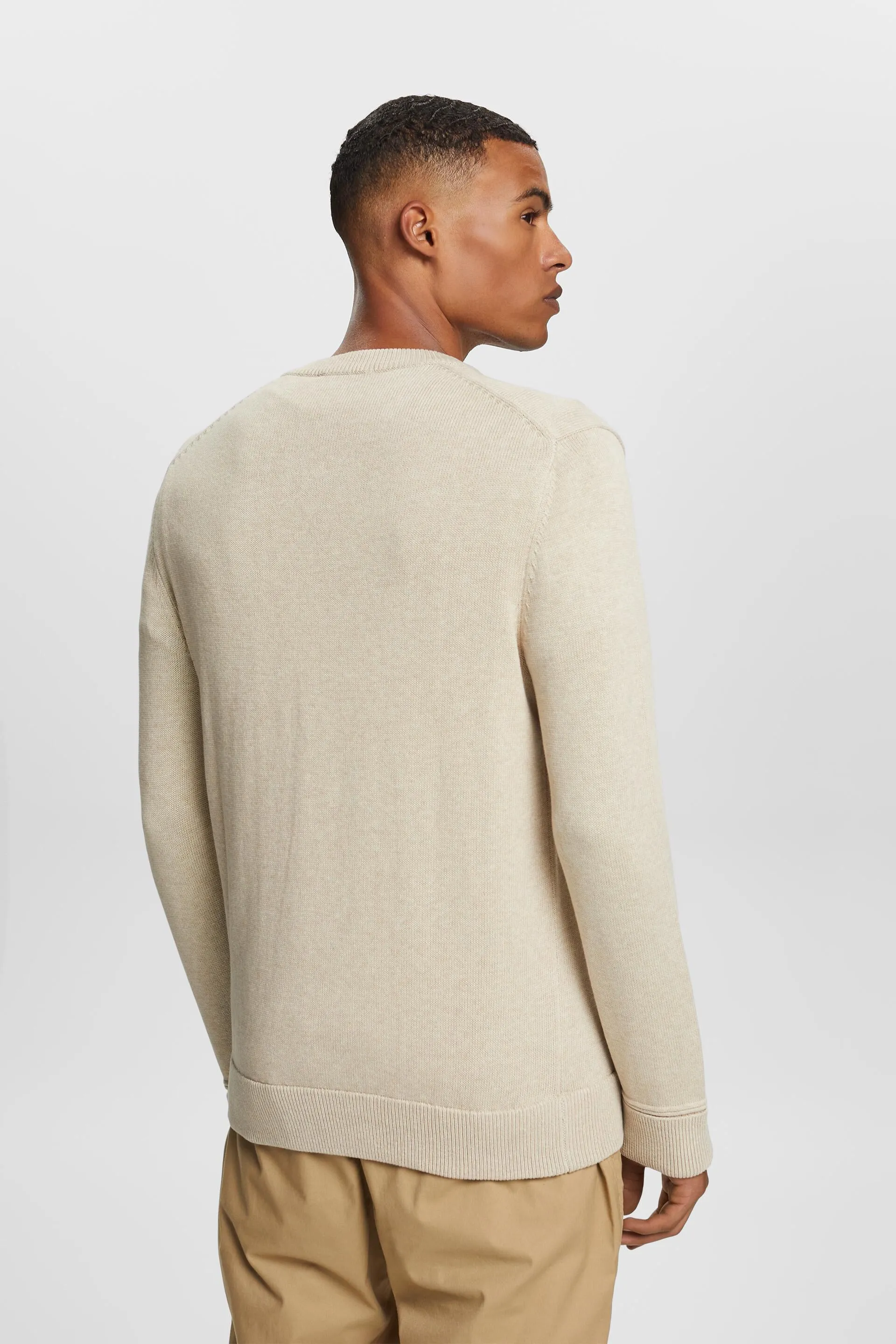Jersey de algodón con el cuello en pico