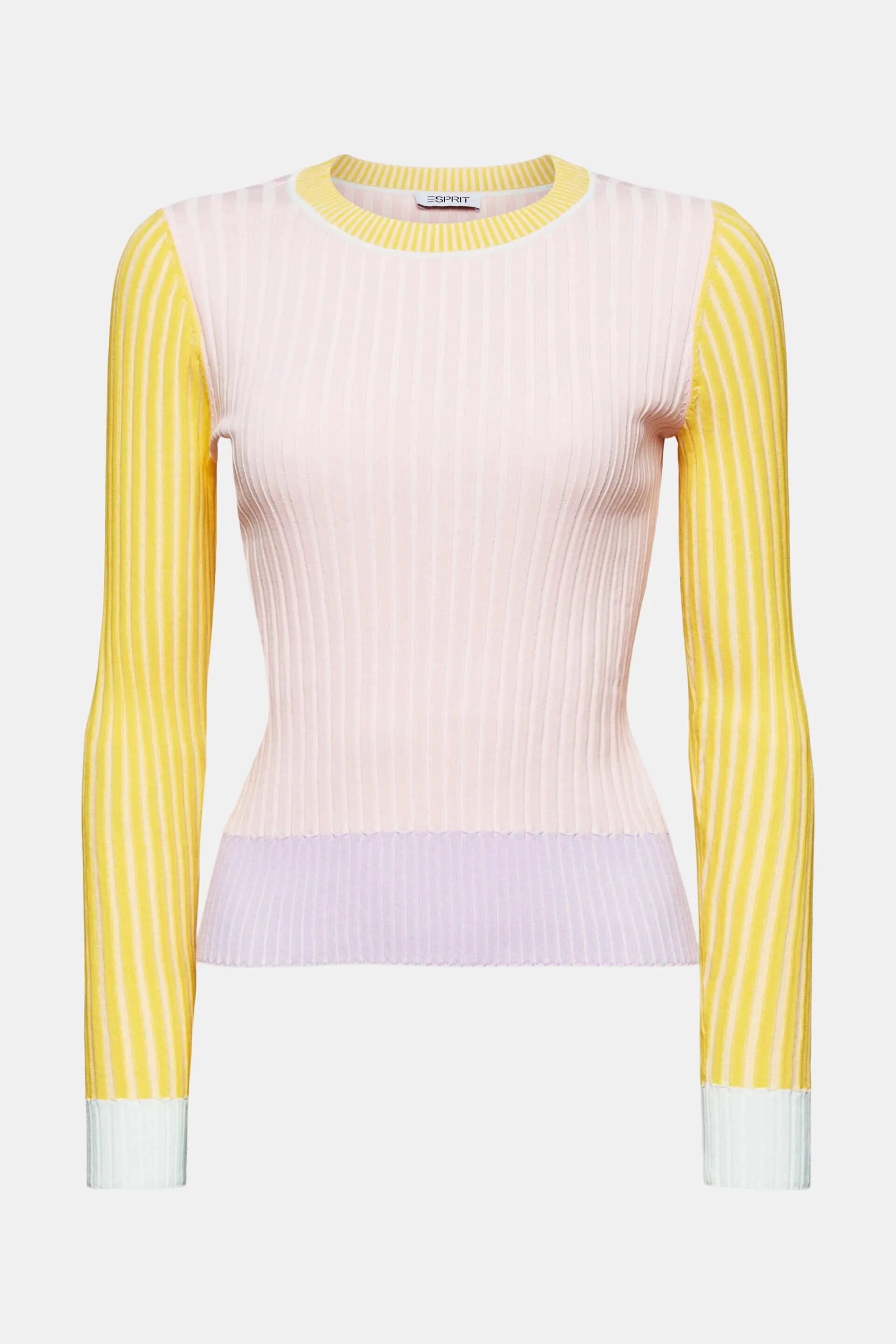 Jersey de canalé con bloques de color