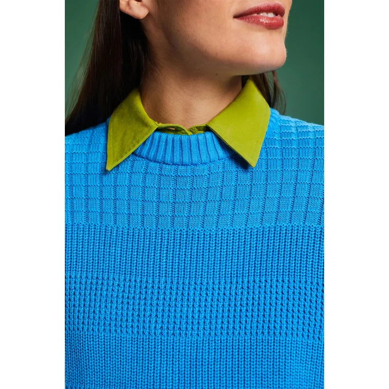 JERSEY DE CUELLO REDONDO CON TEXTURA MUJER ESPRIT