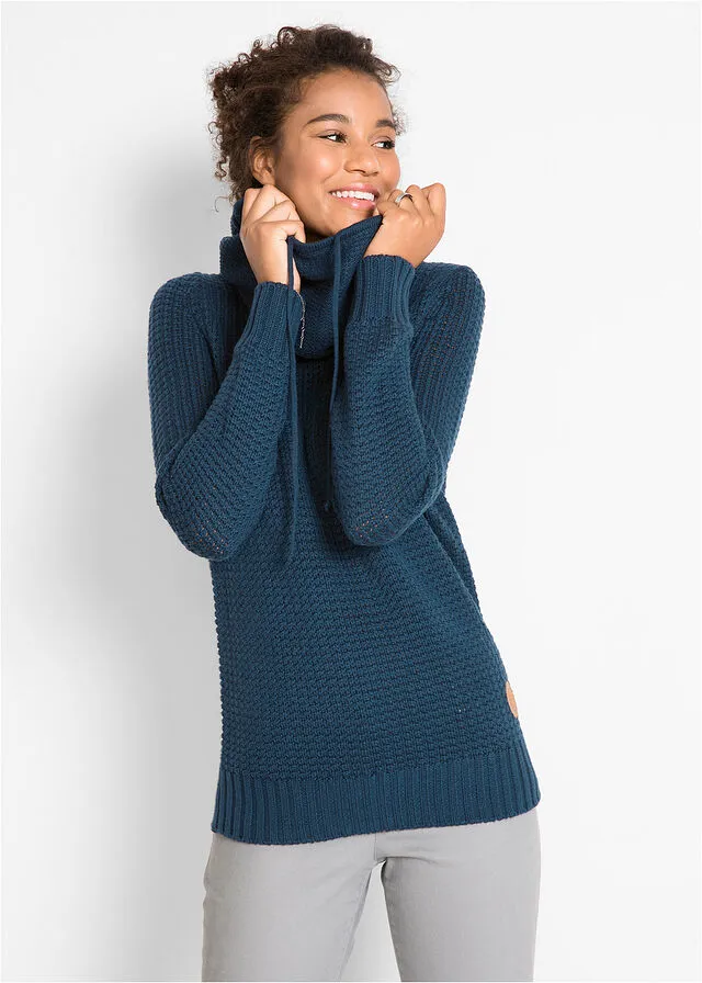 Jersey de cuello tipo chal Azul marino