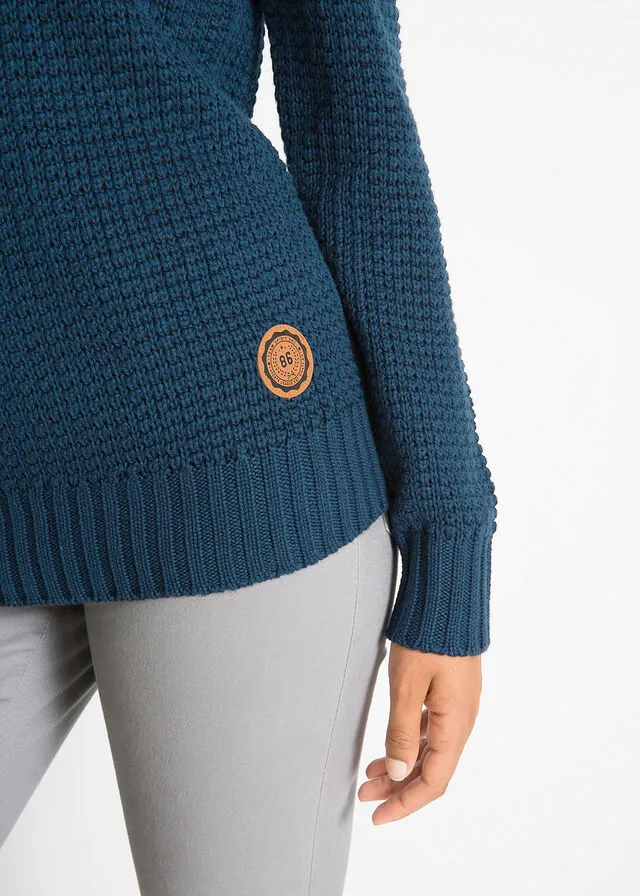 Jersey de cuello tipo chal Azul marino