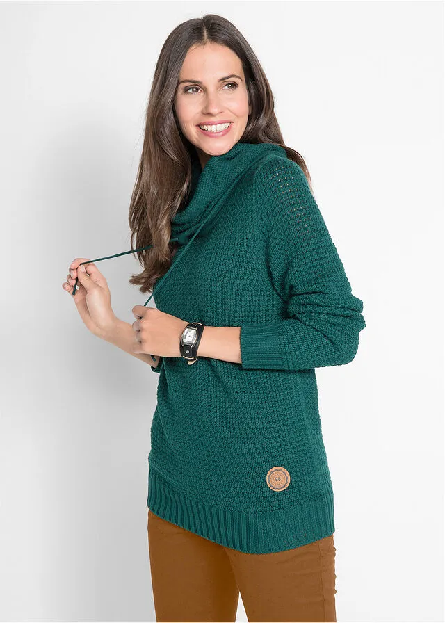 Jersey de cuello tipo chal Verde intenso