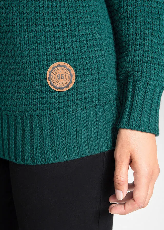 Jersey de cuello tipo chal Verde intenso