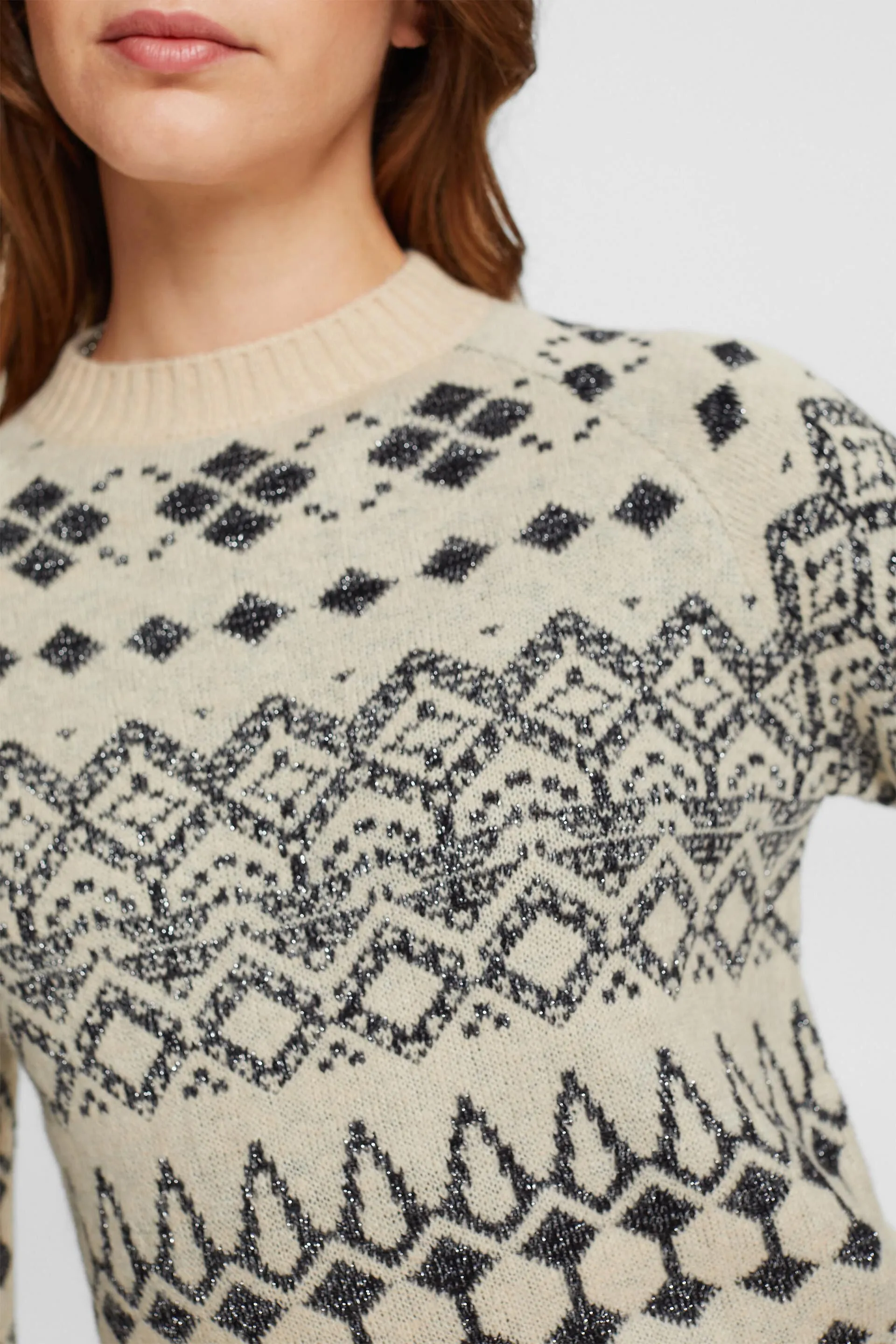Jersey jacquard con efecto de brillo