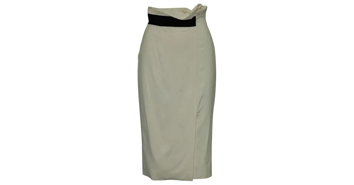 Karen Millen Falda talle alto marfil Blanco Crudo 