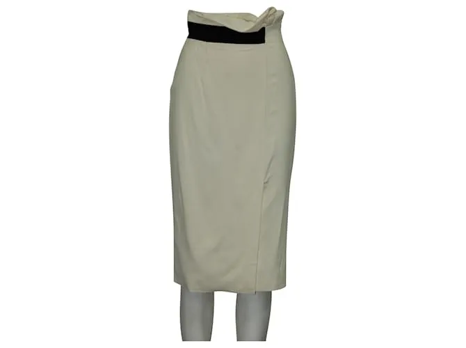 Karen Millen Falda talle alto marfil Blanco Crudo 