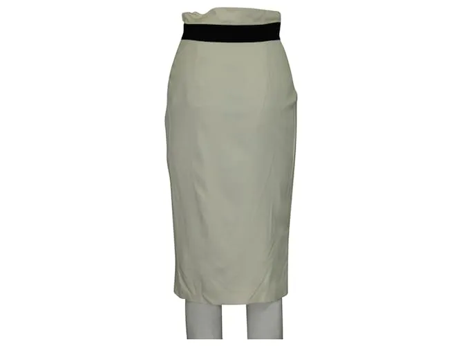 Karen Millen Falda talle alto marfil Blanco Crudo 
