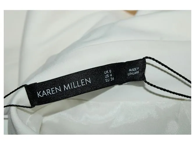 Karen Millen Falda talle alto marfil Blanco Crudo 