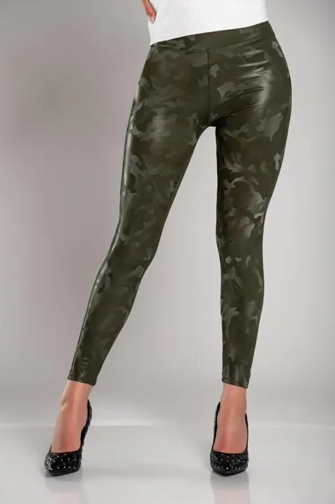 Leggings cin forro y cintura ancha, verde oliva