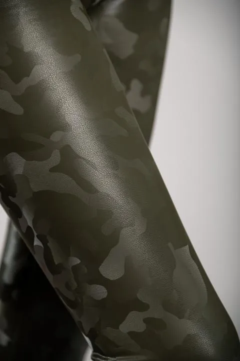 Leggings cin forro y cintura ancha, verde oliva