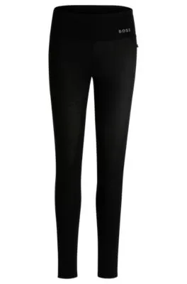 Leggings de pijama de punto elástico con logo estampado