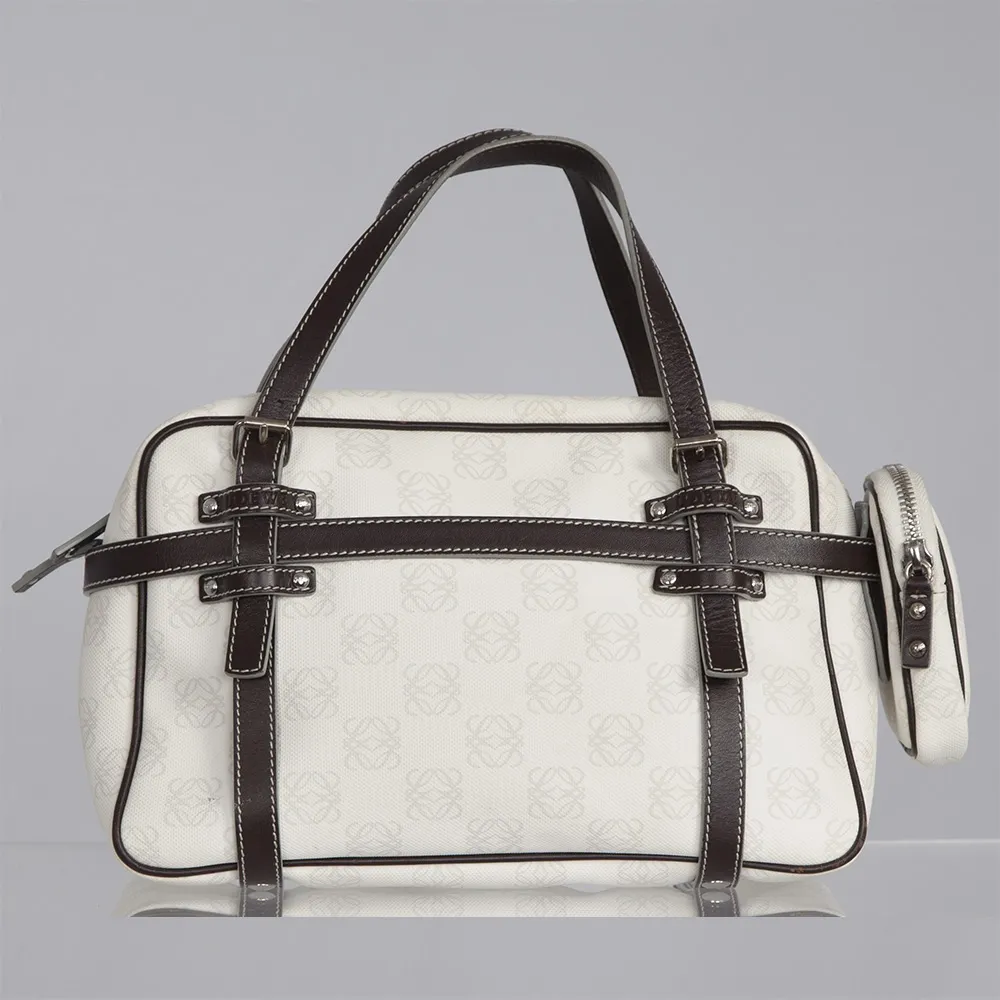 Loewe Bolso Pockets Blanco y Marrón
