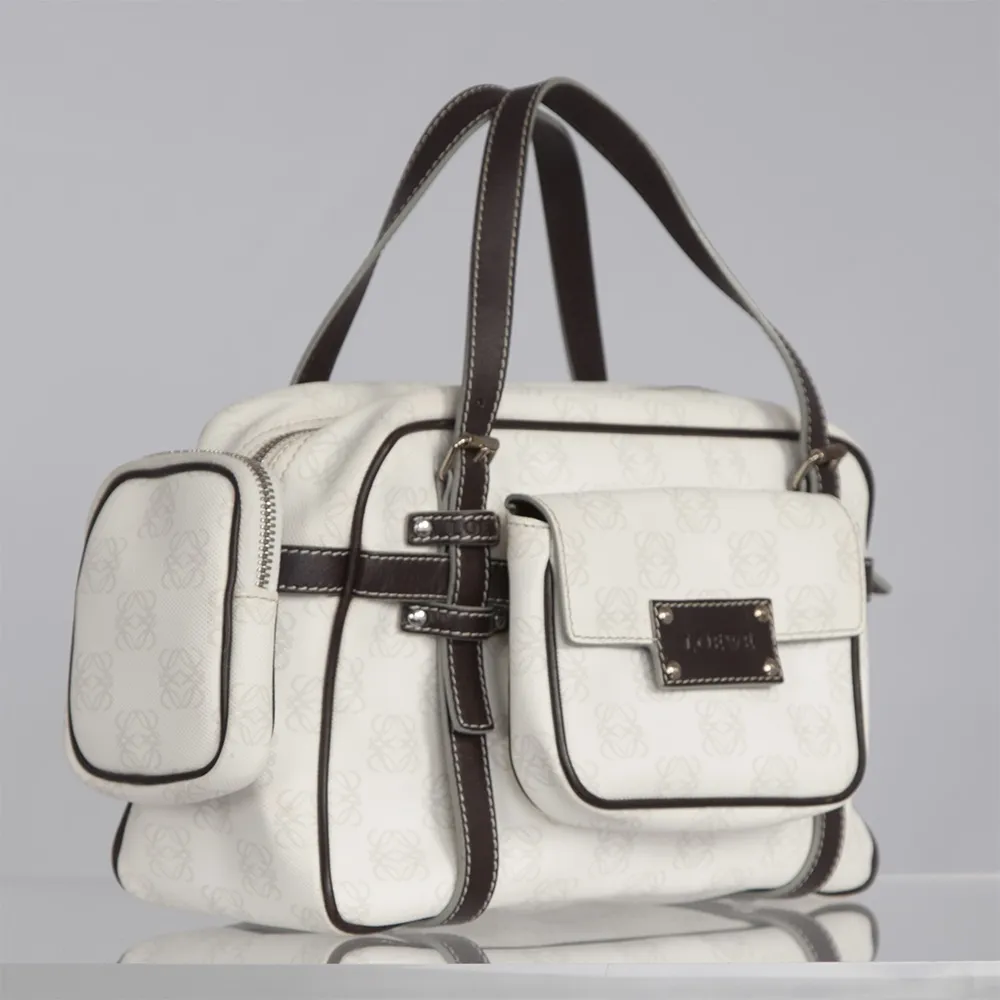 Loewe Bolso Pockets Blanco y Marrón