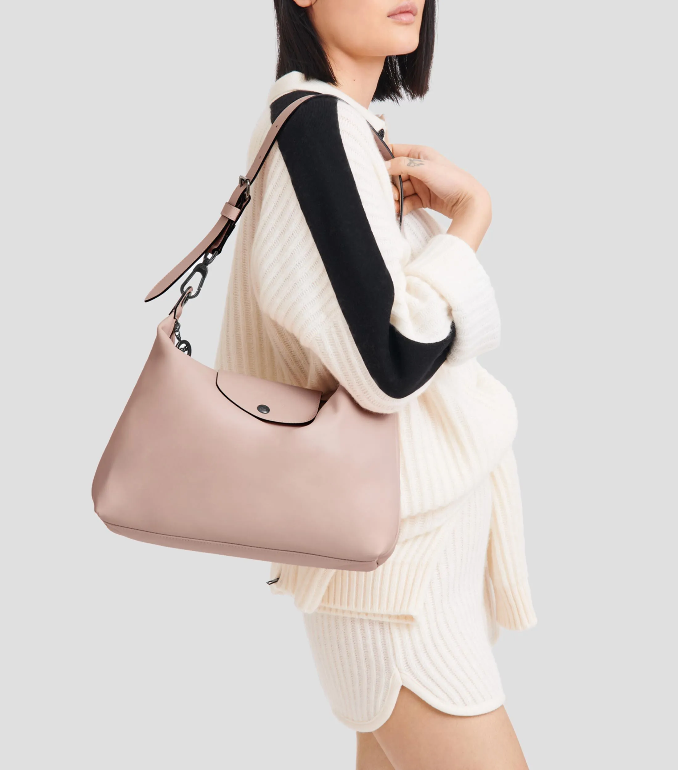 Longchamp Bolso Shoulder en piel Nude Le Pliage Xtra Mujer