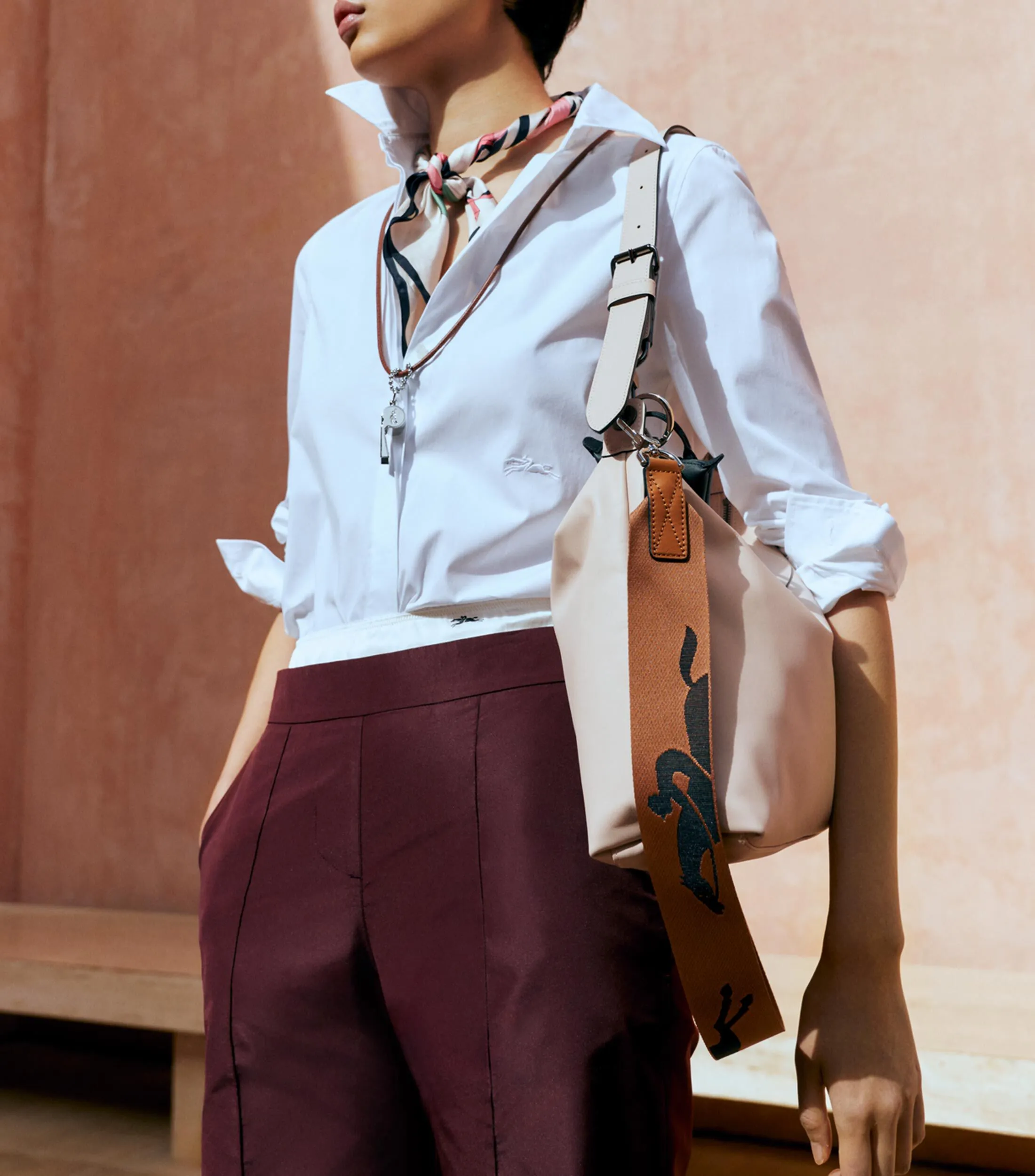 Longchamp Bolso Shoulder en piel Nude Le Pliage Xtra Mujer