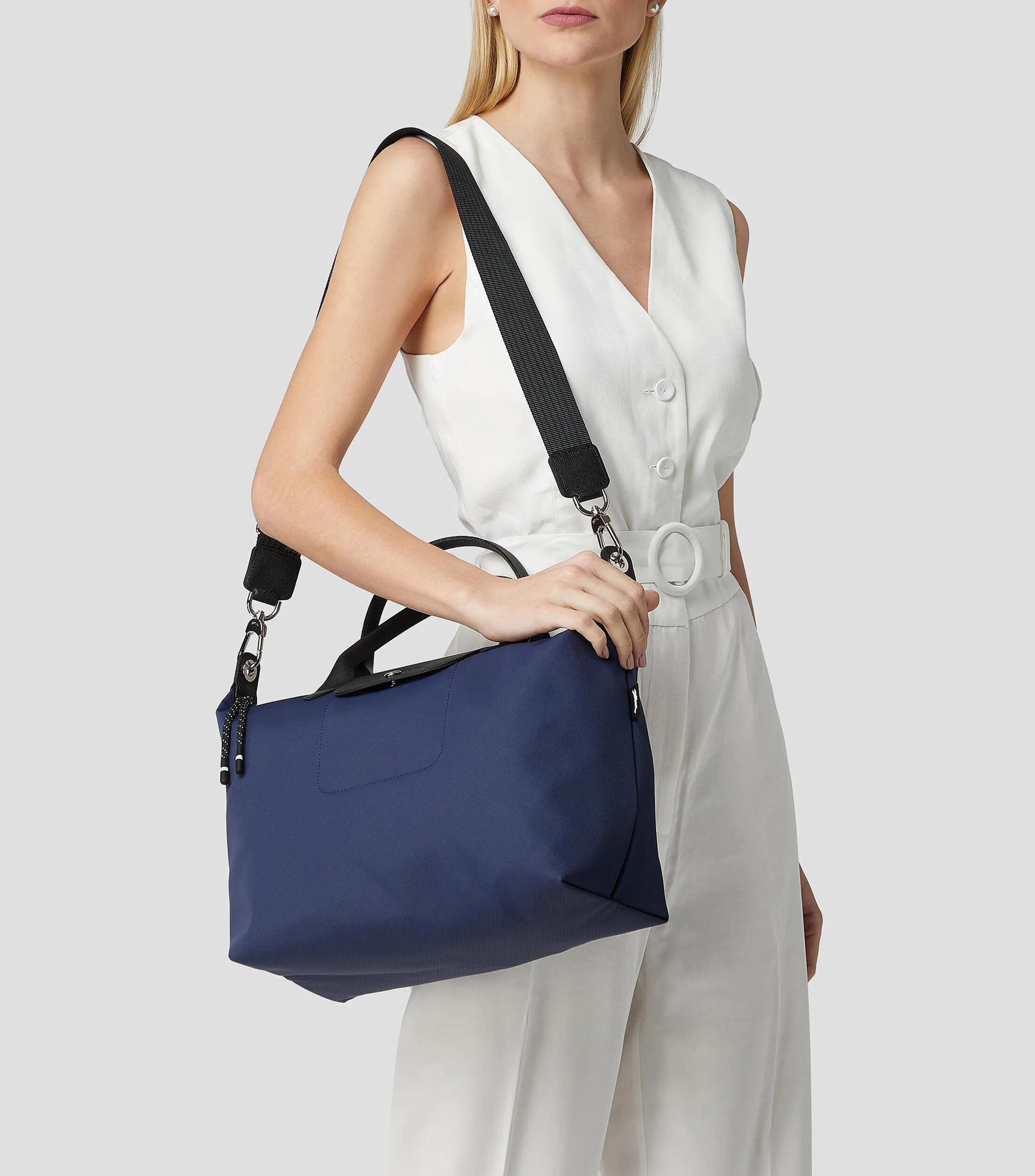 Longchamp Bolso tote azul marino Energy liso Mujer