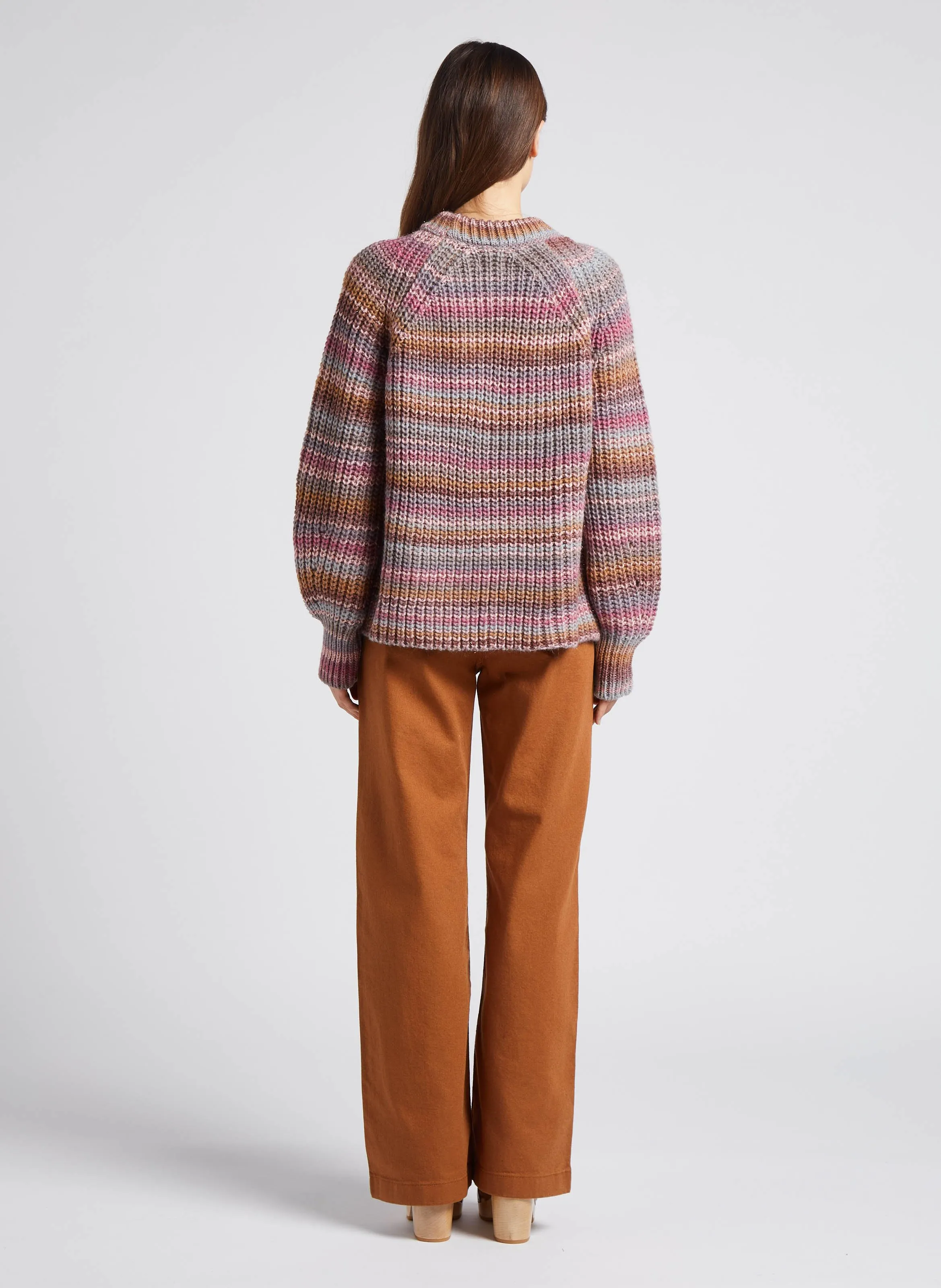 MAISON 123 MARLO  VAQUERO ANCHO DE ALGODóN DE TALLE ALTO EN BEIGE