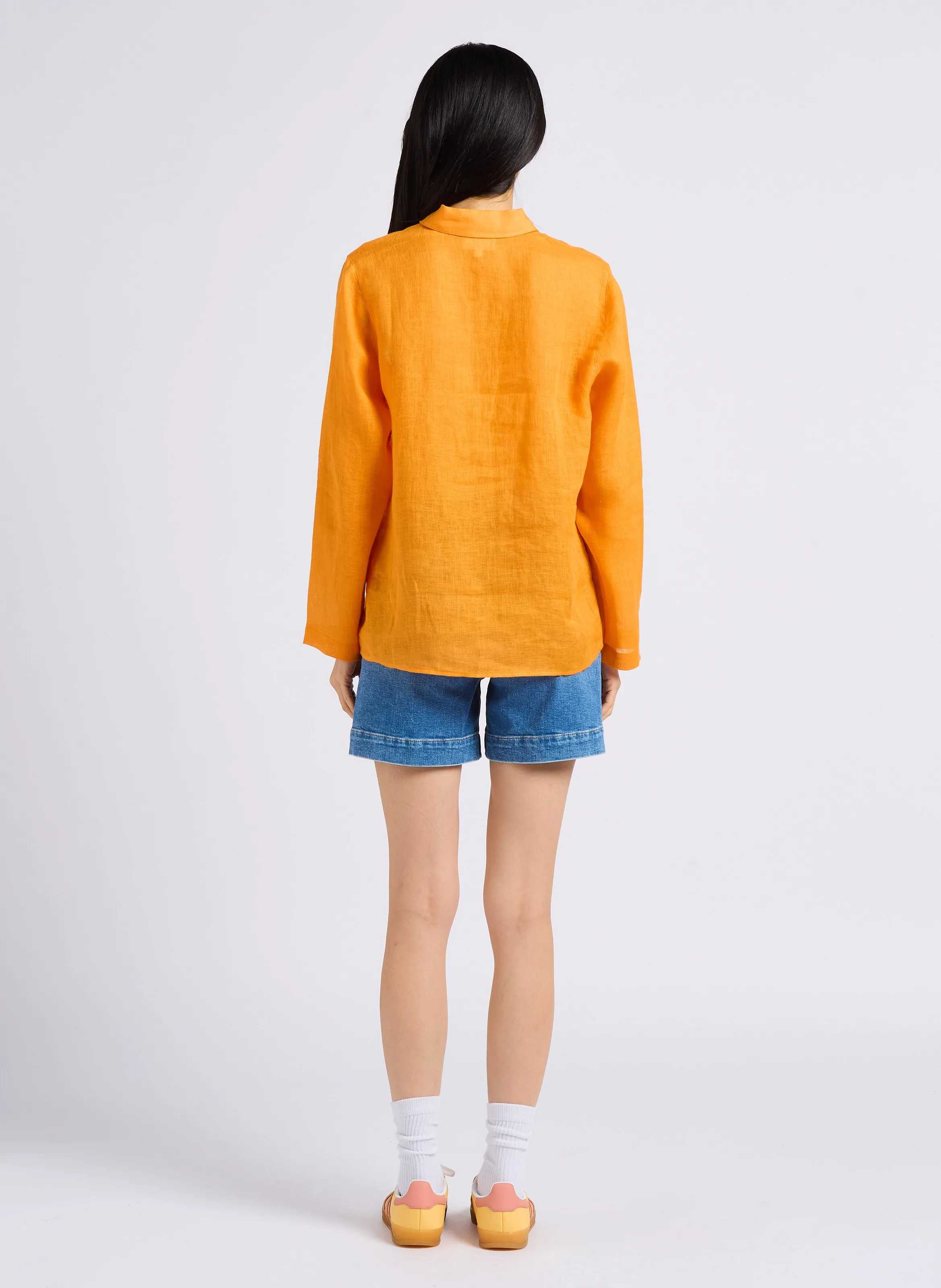 MAISON 123 MICKY  SHORT RECTO DE ALGODóN DE TALLE ALTO EN AZUL