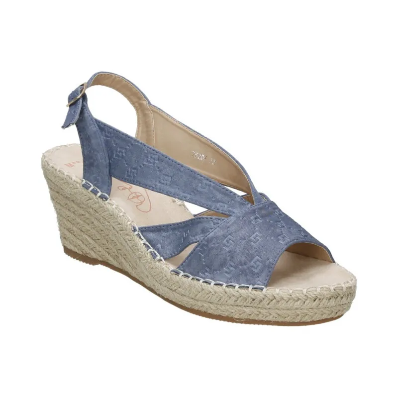 MANDARARINA 752 JEANS  ALPARGATAS DE PIEL CON CUñA